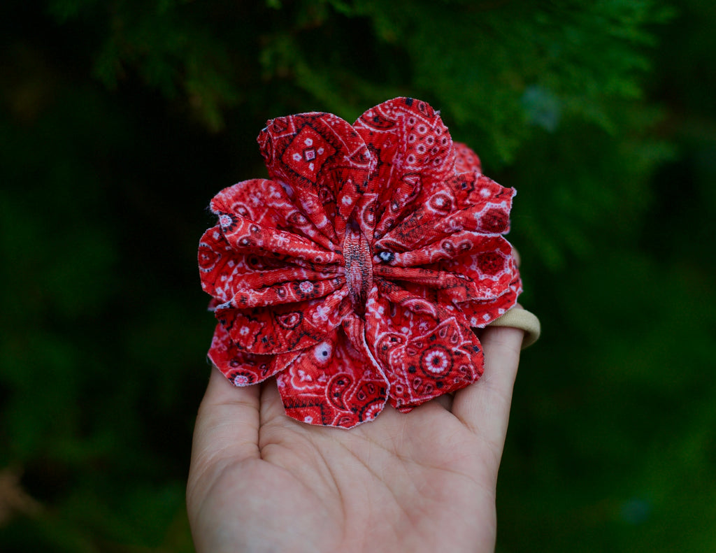 Large Flower Style Bow: Paisley