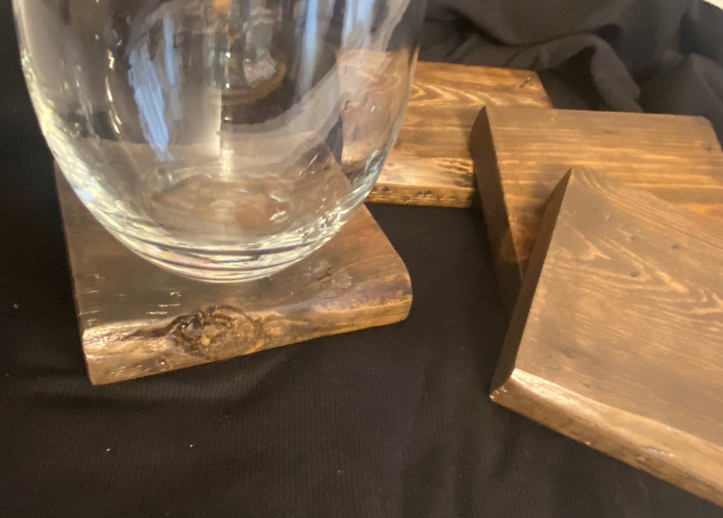 Rustic Wood Coaster Set