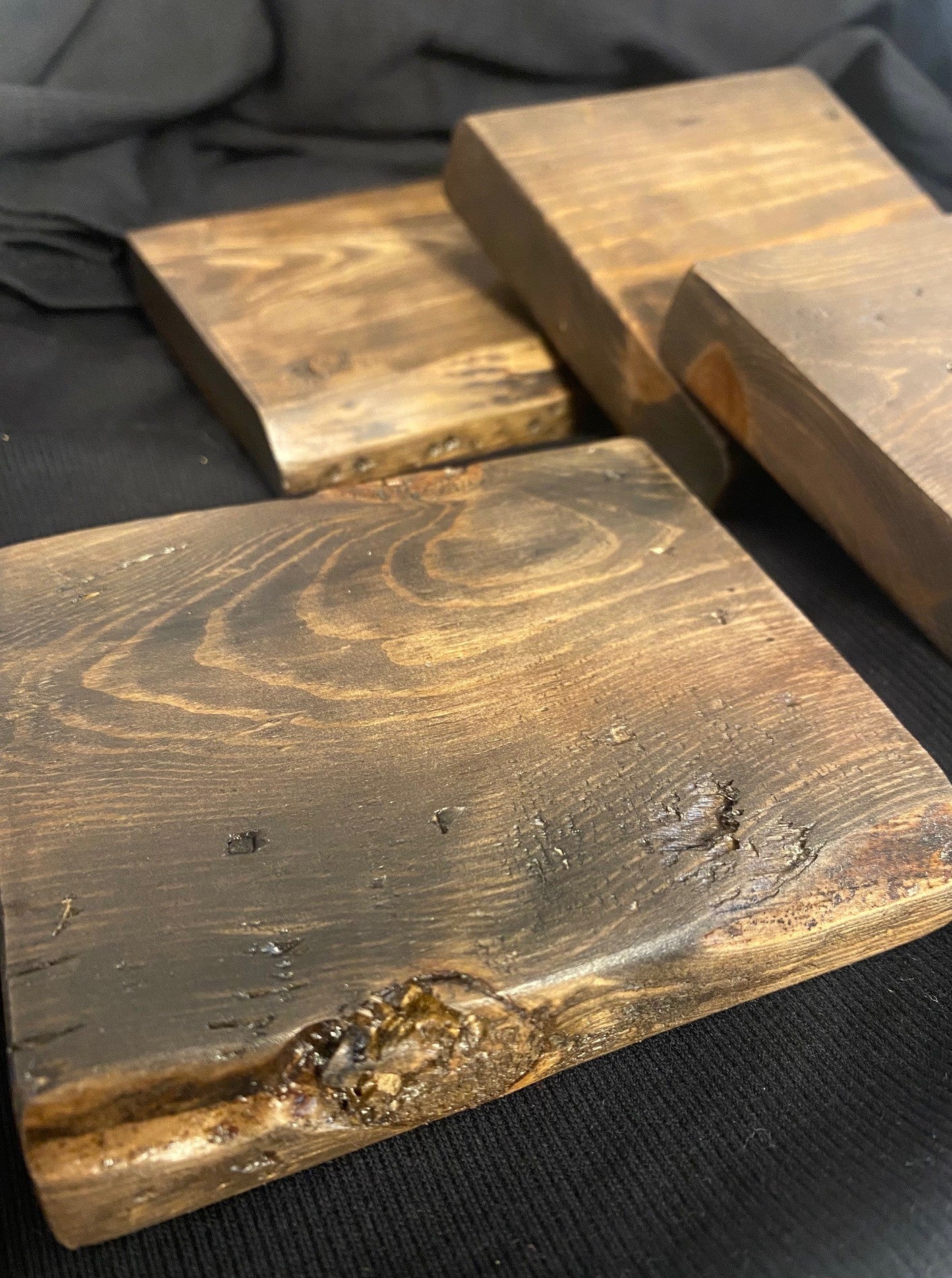 Rustic Wood Coaster Set